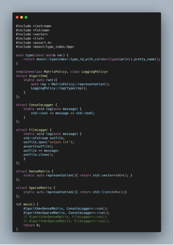 Unlocking flexibility and reusability in C++ with policybased design