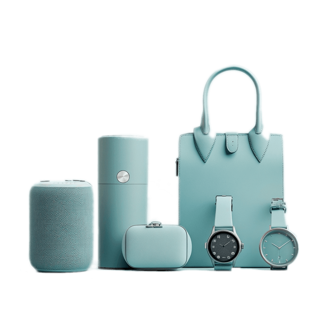 Photo montrant les produits high-tech connectés premium type sac à main, montres, bijoux luxe pouvant être conçus et industrialisés par Kickmaker