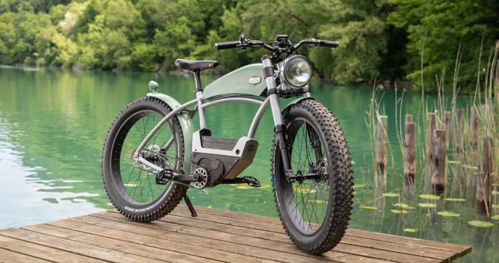 Heritage Bike near a lake.