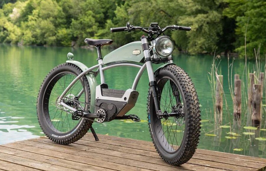 Heritage Bike near a lake.
