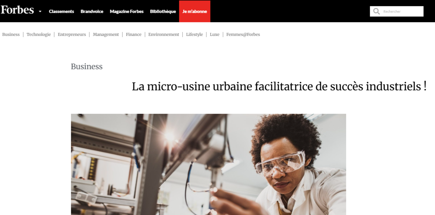 Forbes Kickmaker la micro-usine et l'industrialisation